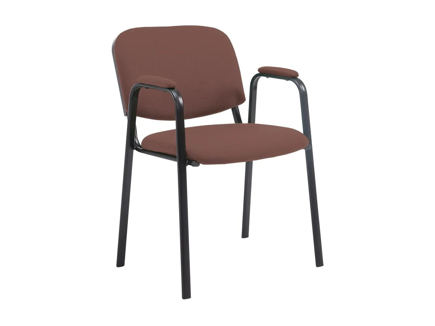 Konferenzstuhl - Stoff & Metall matt schwarz - braun - Ken Pro
