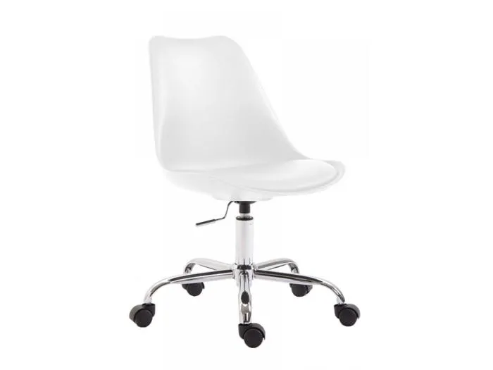 Bürostuhl - Kunststoff & Metall in Chromoptik - weiß - Toulouse