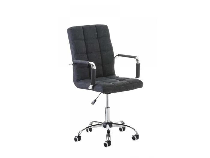 Bürostuhl - Stoff & Metall in Chromoptik - grau - Deli V2