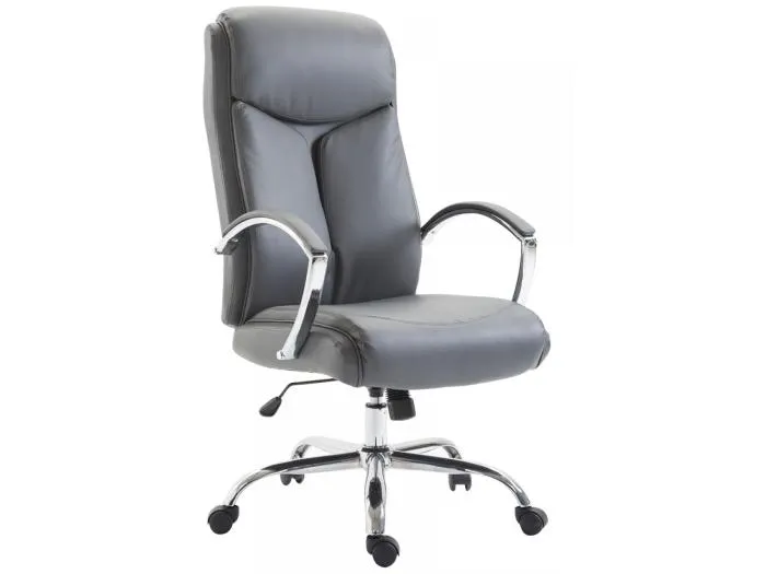 Bürosessel - Kunstleder & Metall in Chromoptik - grau - XL Vaud