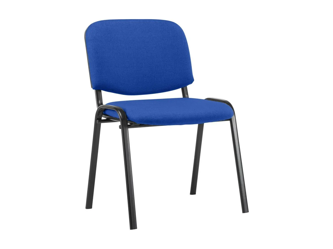 Konferenzstuhl - Stoff & Metall matt schwarz - blau - Ken