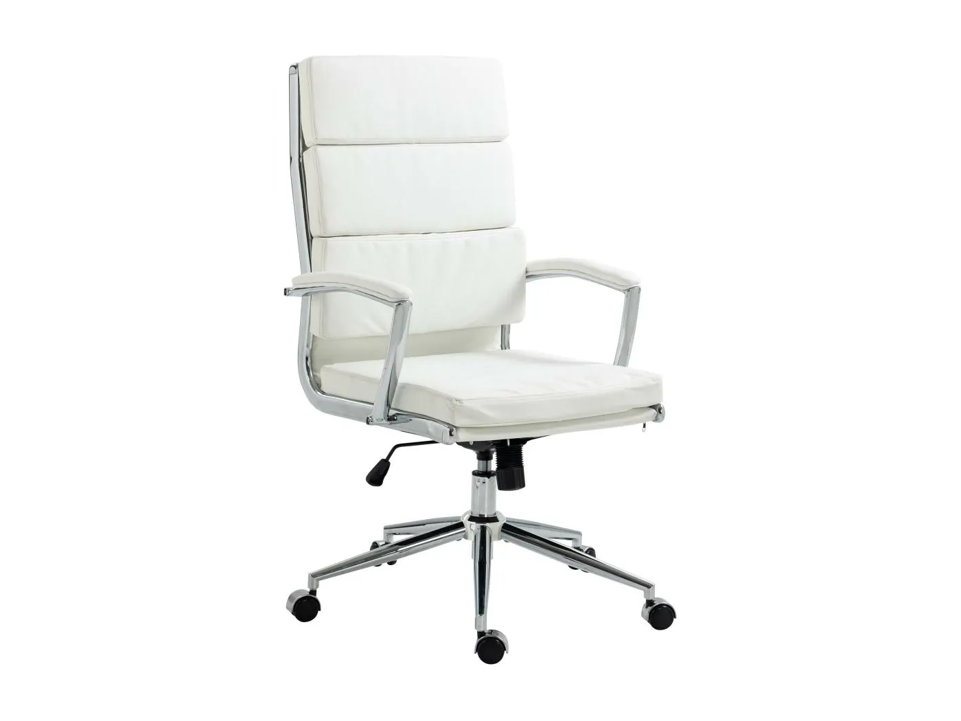 Bürosessel - Kunstleder & Metall in Chromoptik - weiß - Cleveland