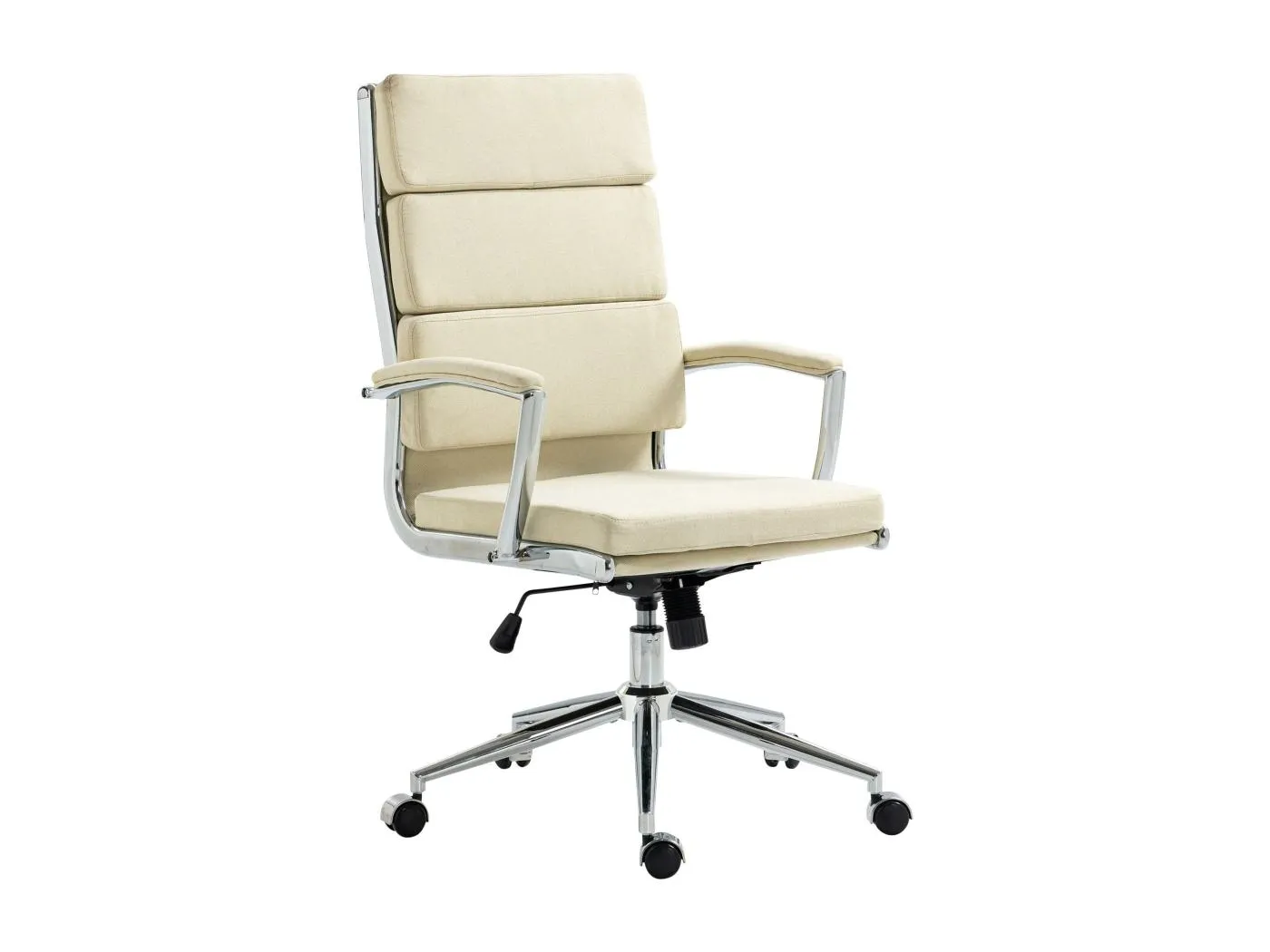 Bürosessel - Stoff & Metall in Chromoptik - creme - Cleveland