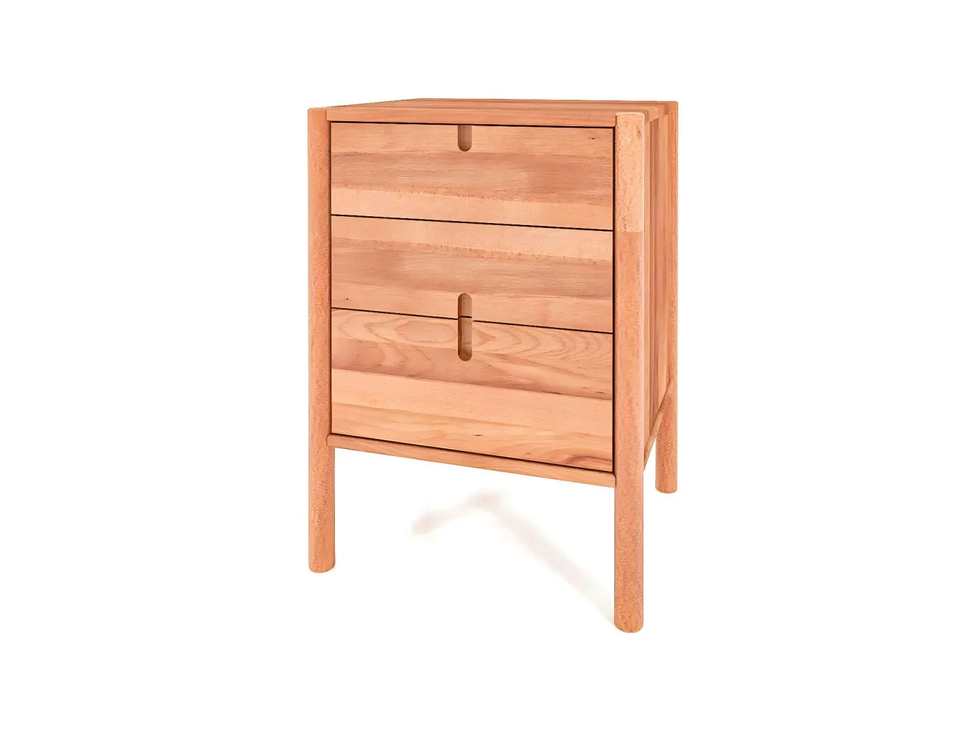 POLA - Nachttisch mit Schubladen aus Kernbuche, naturgeölt