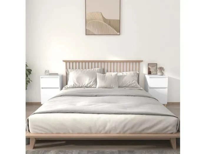 Nachttische 2 Stk. Weiß 40x35x70 cm