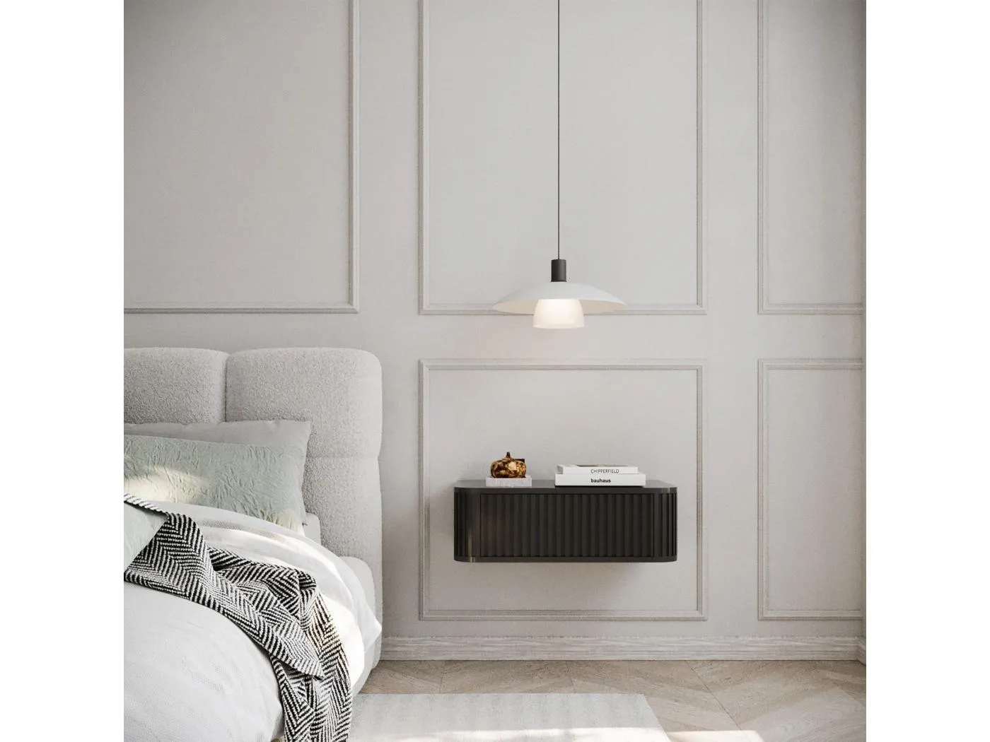 Nachtkonsole mit Schublade - Schwarz - 63 cm - OVARLO