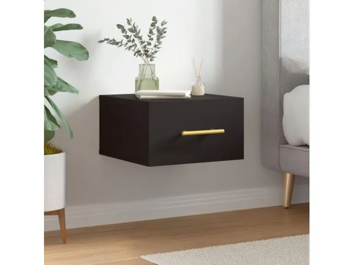 Wand-Nachttisch Schwarz 35x35x20 cm