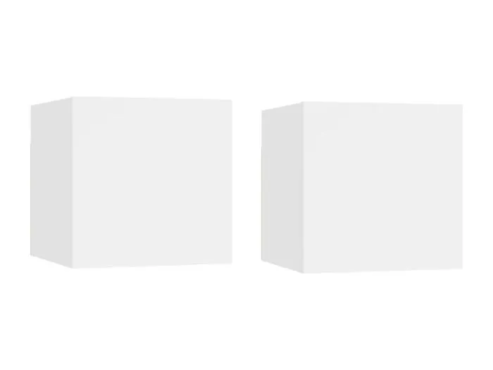 Nachttische 2 Stk. Weiß 30,5x30x30 cm Holzwerkstoff