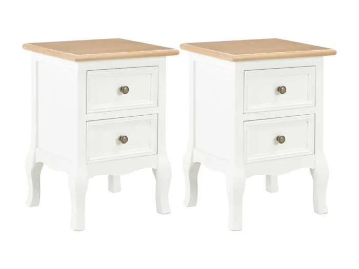 Nachttische 2 Stk. Weiß 35x30x49 cm MDF