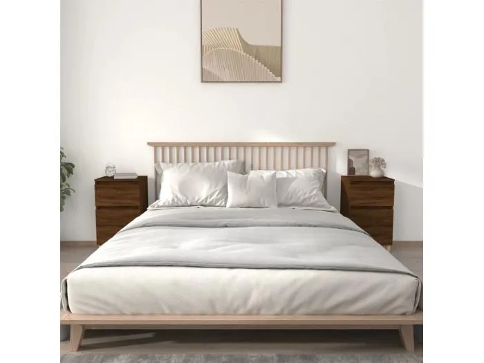 Nachttische 2 Stk. Braun Eichen-Optik 40x35x70 cm