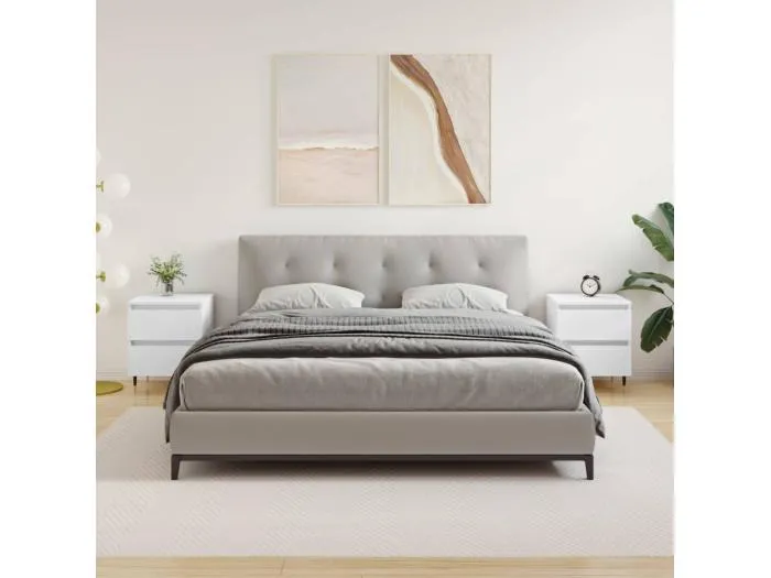 Nachttische 2 Stk. Weiß 40x35x50 cm Holzwerkstoff