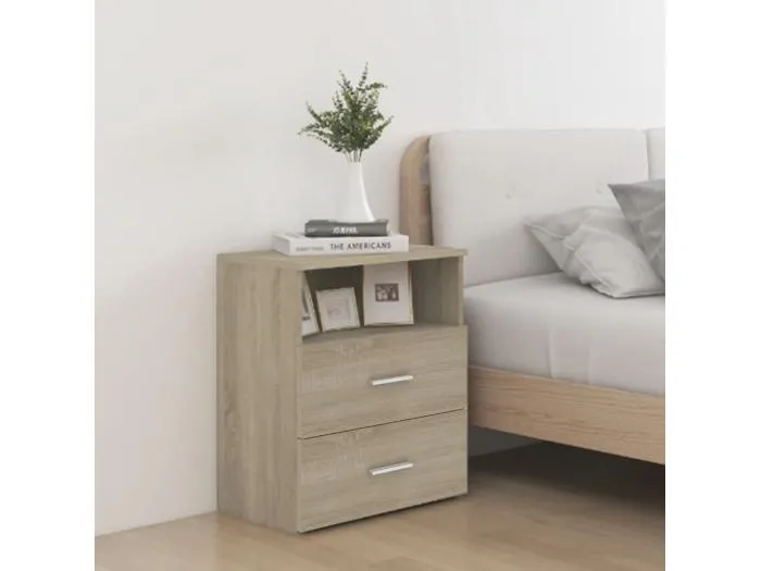 Nachttische 2 Stk. Sonoma-Eiche 50x32x60 cm