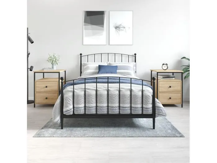 Nachttische 2 Stk. Sonoma-Eiche 44x45x60 cm Holzwerkstoff