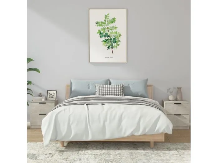 Nachttische 2 Stk. Betongrau Holzwerkstoff