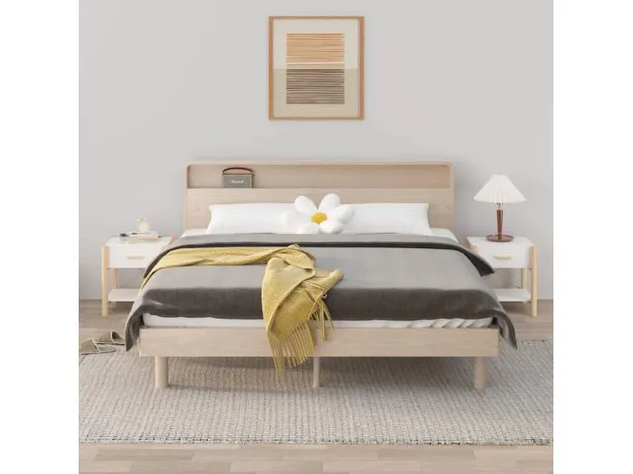 Nachttische 2 Stk. Weiß 42x38x45 cm Holzwerkstoff