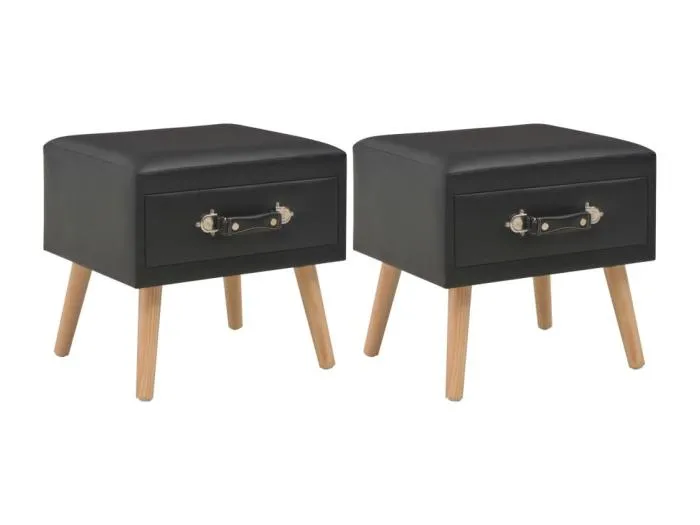 Nachttische 2 Stk. Schwarz 40 x 35 x 40 cm Kunstleder