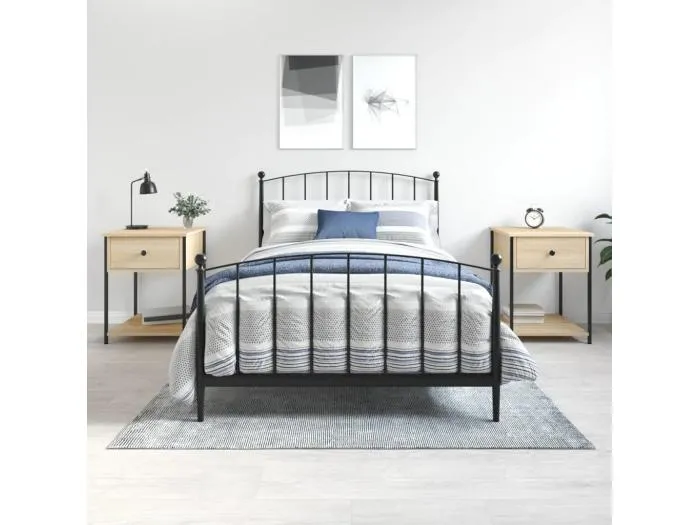 Nachttische 2 Stk. Sonoma-Eiche 44x45x58 cm Holzwerkstoff