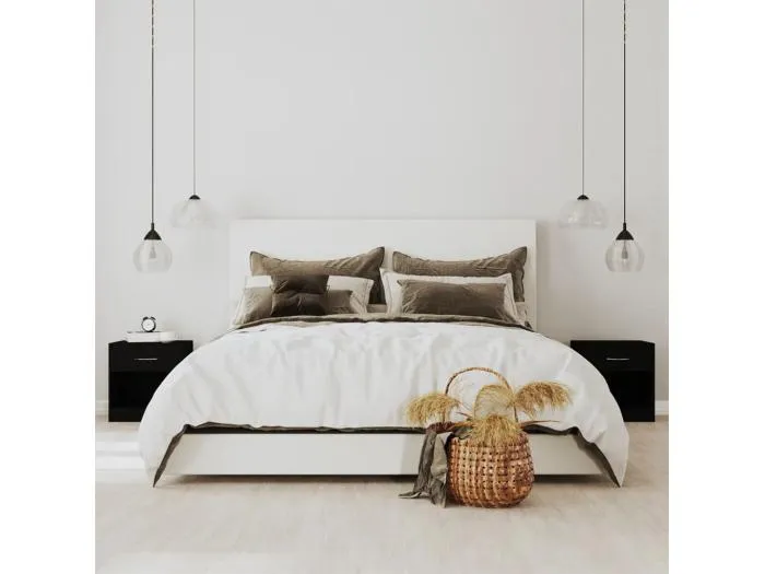 Nachttische 2 Stk. mit Schublade Schwarz