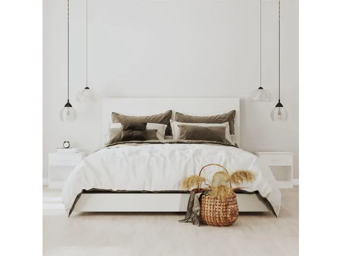 Nachttische 2 Stk. mit Schublade Hochglanz-Weiß