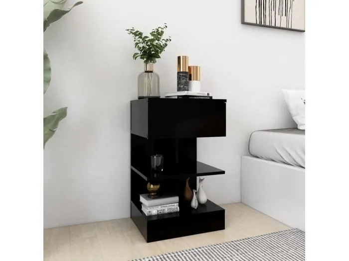 Nachttisch Schwarz 40x35x65 cm Holzwerkstoff