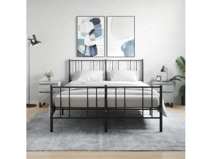 Nachttische 2 Stk. Betongrau 40x35x50 cm Holzwerkstoff