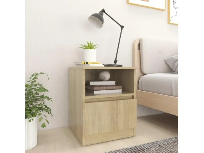 Nachttische 2 Stk. Sonoma-Eiche 40x40x50 cm Holzwerkstoff