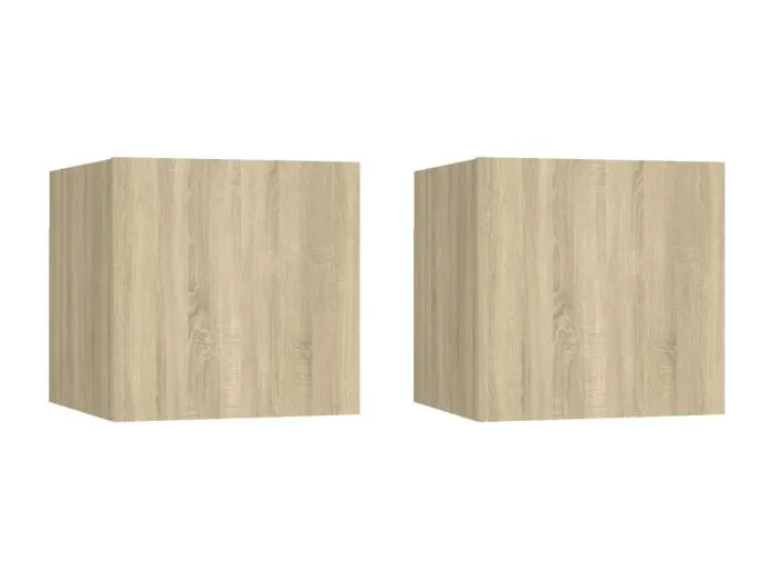 Nachttische 2 Stk. Sonoma-Eiche 30,5x30x30 cm Holzwerkstoff