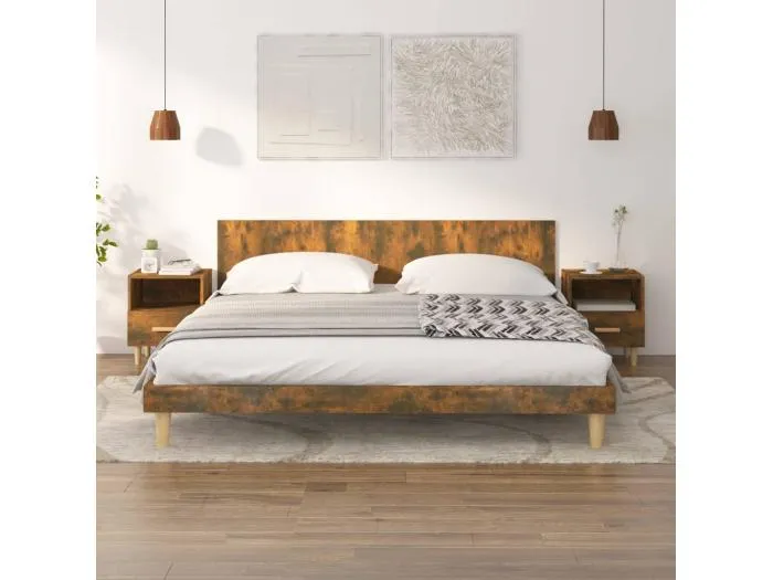 Nachttische 2 Stk. Räuchereiche 40x35x47 cm