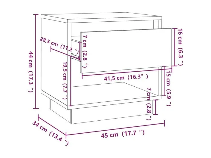Nachttische 2 Stk. Sonoma-Eiche 45x34x44 cm Holzwerkstoff