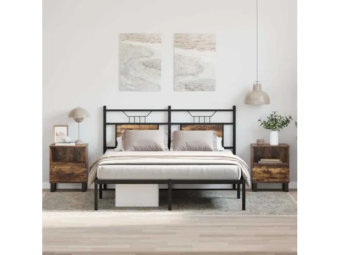 Nachttische 2 Stk. Räuchereiche 40x35x50 cm Holzwerkstoff