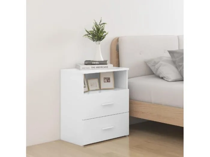 Nachttische 2 Stk. Weiß 50x32x60 cm