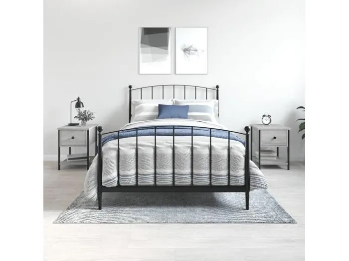 Nachttische 2 Stk. Grau Sonoma 34x35,5x45 cm Holzwerkstoff