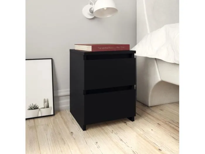 Nachttisch Schwarz 30×30×40 cm Holzwerkstoff