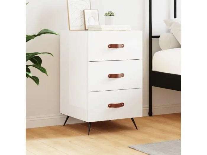 Nachttisch Hochglanz-Weiß 40x40x66 cm Holzwerkstoff