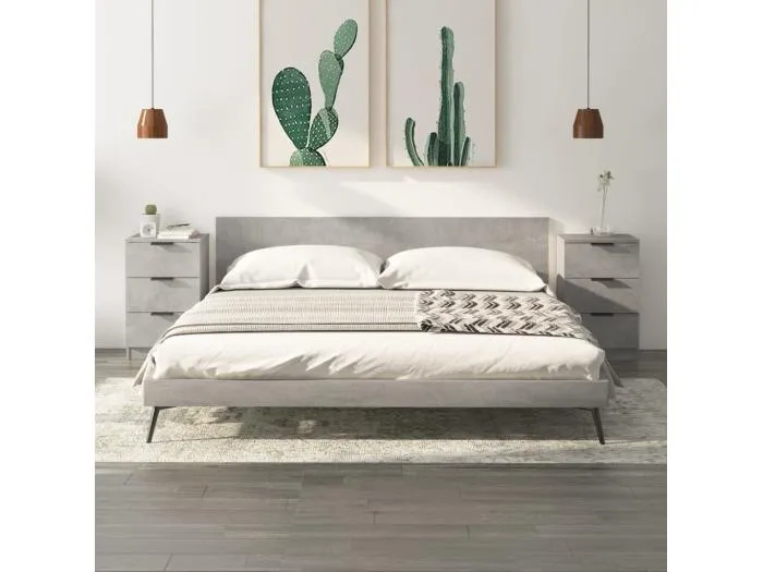 Nachttische 2 Stk. Betongrau 40x36x65 cm