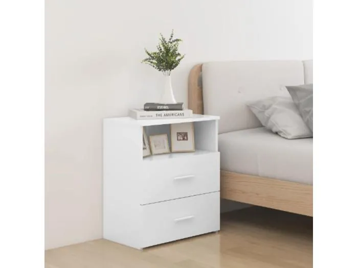 Nachttisch Weiß 50x32x60 cm
