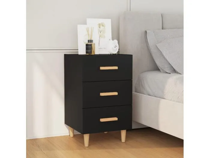 Nachttisch Schwarz 40x40x66 cm Holzwerkstoff