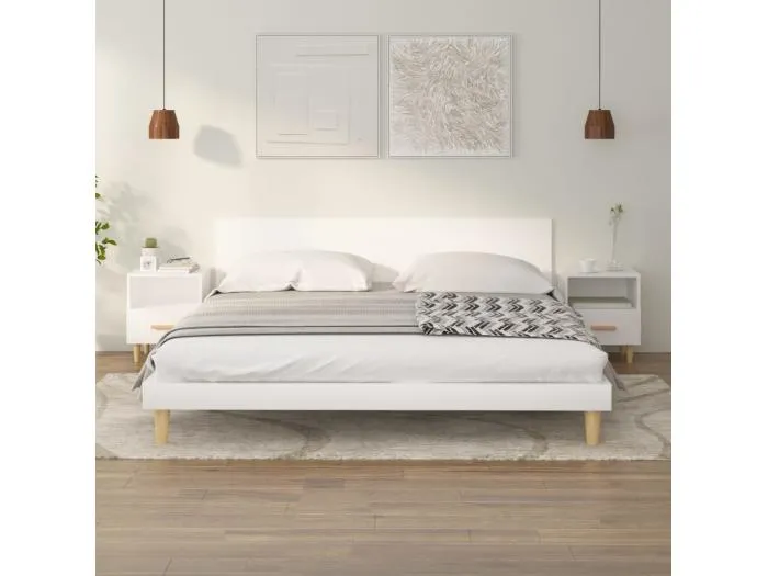 Nachttische 2 Stk. Weiß 40x35x47 cm