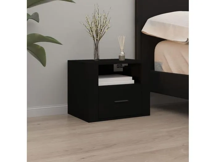 Wand-Nachttisch Schwarz 50x36x40 cm