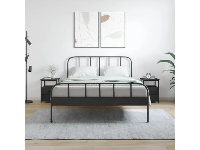 Nachttische 2 Stk. Schwarz 34x35,5x50 cm Holzwerkstoff