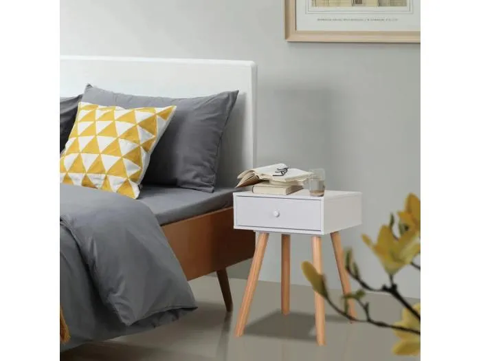 Nachttische 2 Stk. Massivholz Kiefer 40x30x61 cm Weiß