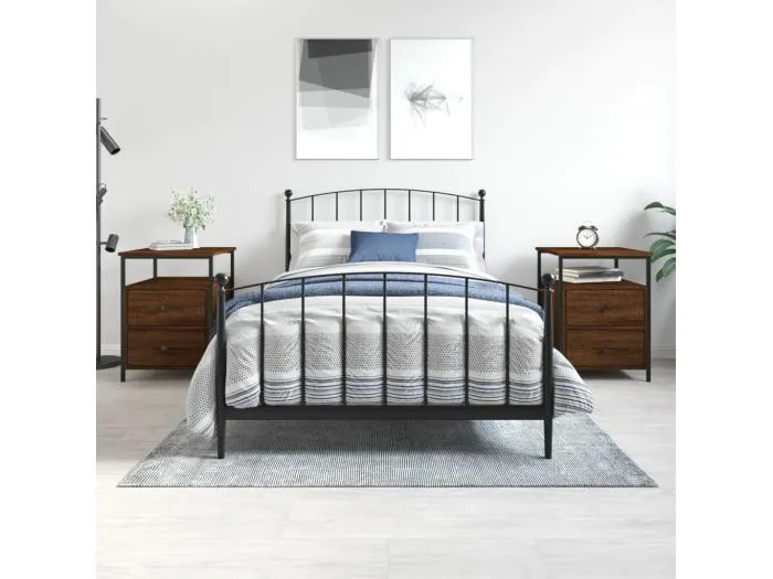 Nachttische 2 Stk. Braun Eichen-Optik 44x45x60 cm Holzwerkstoff