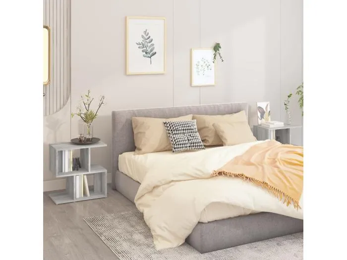 Nachttische 2 Stk. Grau Sonoma 50x30x51,5 cm Holzwerkstoff