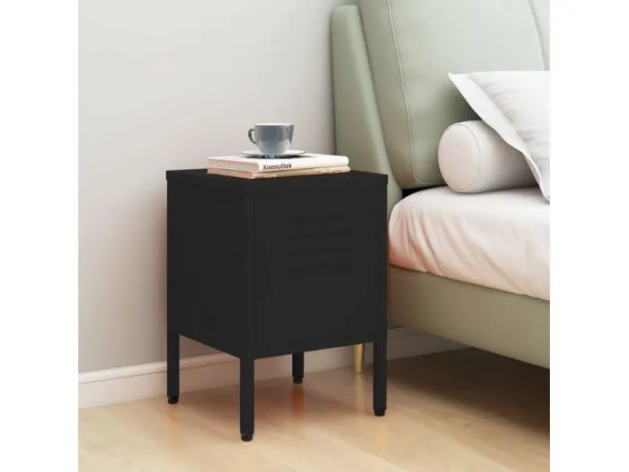 Nachttisch Schwarz 35x35x51 cm Stahl