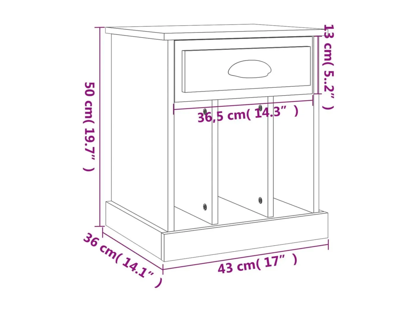 Nachttisch Sonoma-Eiche 43x36x50 cm