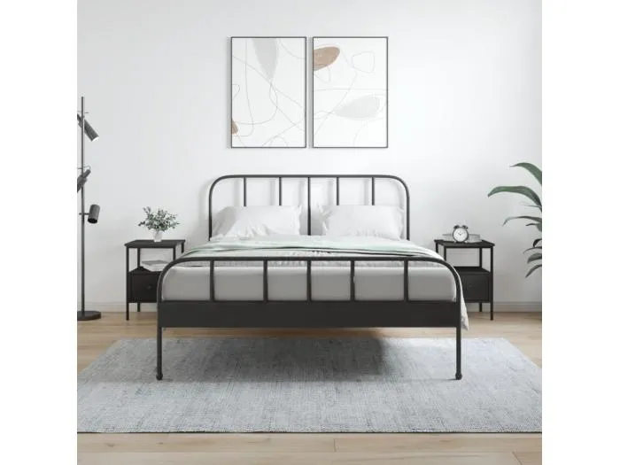 Nachttische 2 Stk. Schwarz 34x36x50 cm Holzwerkstoff