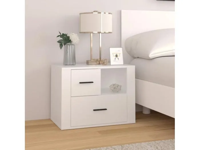 Nachttisch Weiß 60x36x45 cm Holzwerkstoff