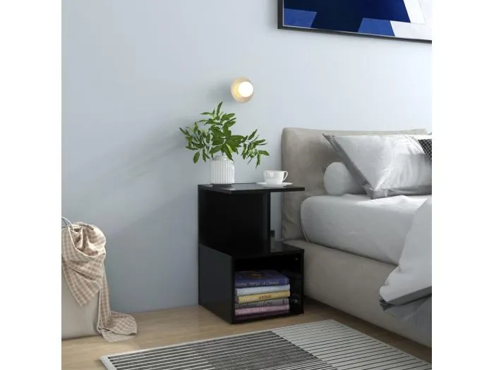 Nachttisch Schwarz 35x35x55 cm Holzwerkstoff