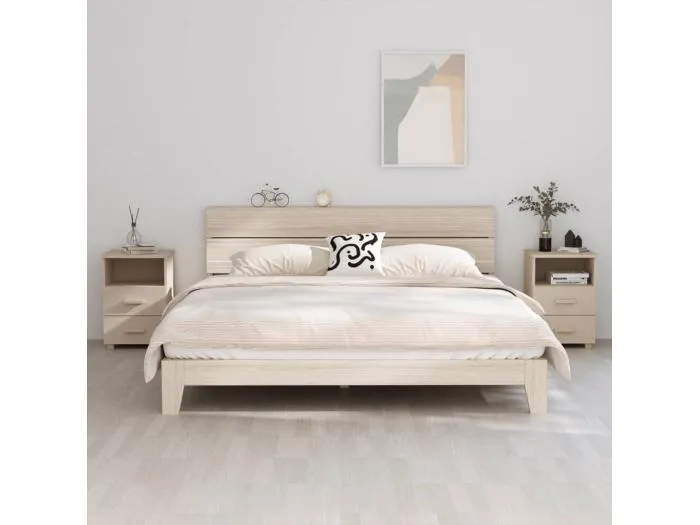 Nachttische HAMAR 2 Stk. Honigbraun 40x35x62 cm Massivholz