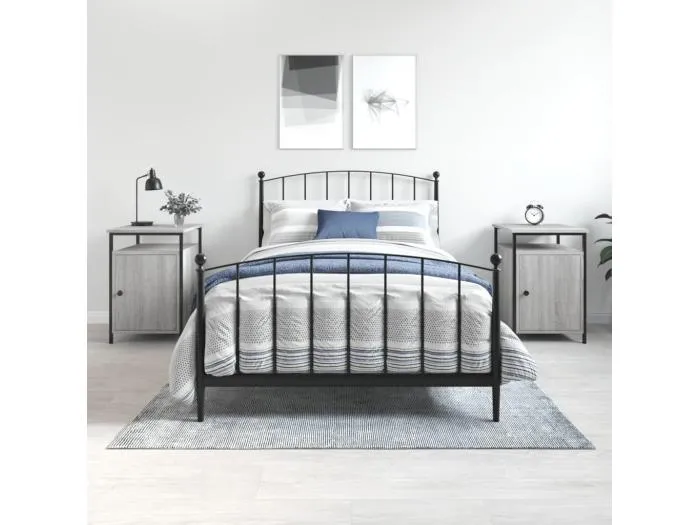 Nachttische 2 Stk. Grau Sonoma 40x42x60 cm Holzwerkstoff